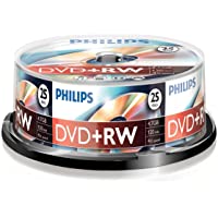 Philips DVD + RW (4-7 GB de datos-120 Minutos de vídeo- grabación de 1-4x- 25 husillo de 25).